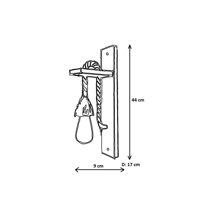 Opviq Aplique de Pared de Pino Macizo Nogal